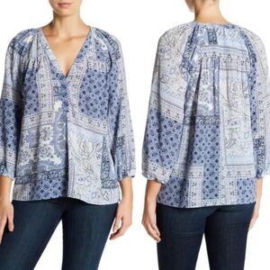 Joie Sonoma Silk‎ Blouse Paisley Patchwork S